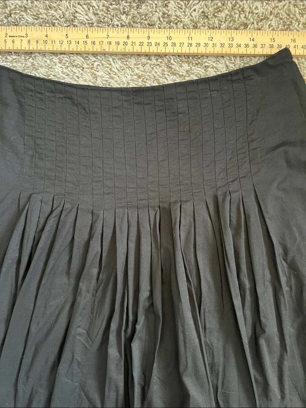 EUC LAPIS 100% Cotton Gathered A-Line Skirt Black in Size XL
